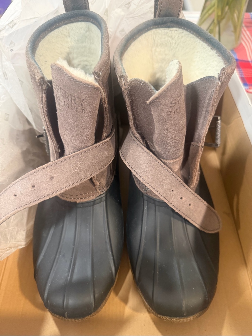 Sperry Brown Suede & Black Rubber Winter Boots